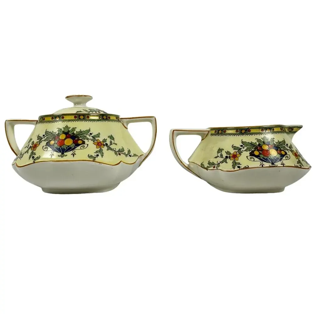 Crown Ducal Ware England 72944 Antique 1930's Creamer & Sugar Bowl w/Lid-Read!